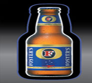 Fosters LED bottle display - blue 